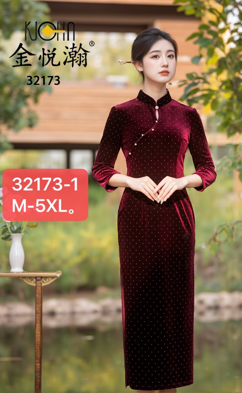 25AFC金悦瀚丝绒旗袍32173